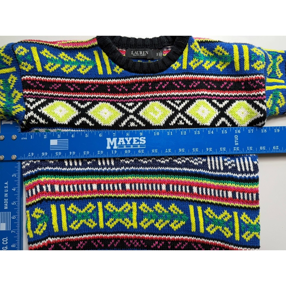 Lauren Ralph Lauren Neon Fair Isle Crewneck Sweater - Picture 3 of 8